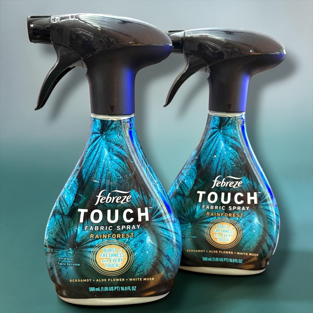 Febreze Touch Fabric Spray‎ Rainforest Bergamot Aloe White Musk 16.9oz 2 Pack